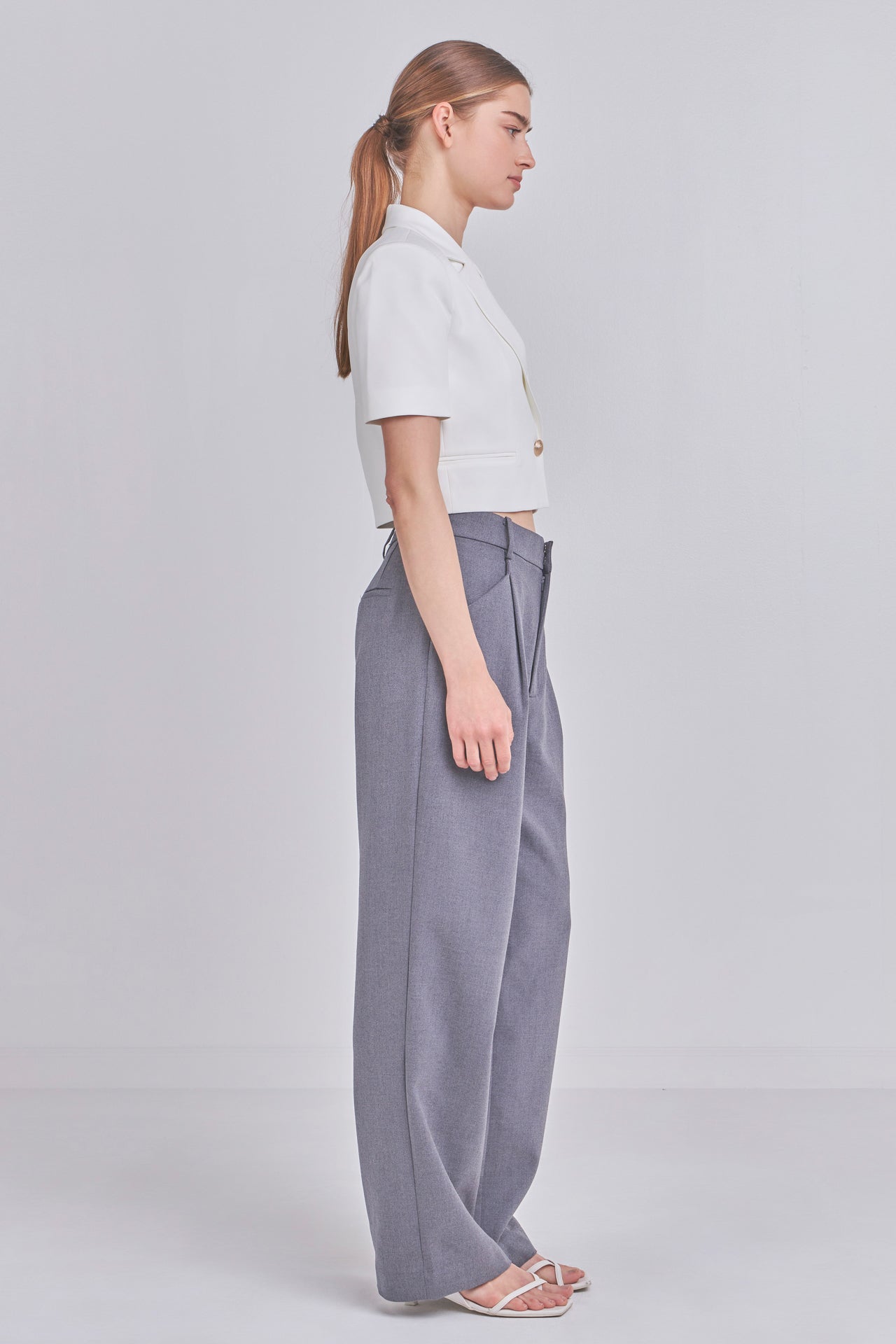 ENDLESS ROSE-Cropped Short Sleeve Blazer-BLAZERS available at Objectrare