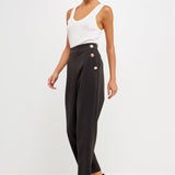ENDLESS ROSE-High Waisted Buttoned Trousers-PANTS available at Objectrare