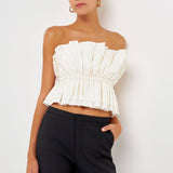 Sheen Ruffled Strapless Top