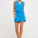 High Waisted Suited Shorts