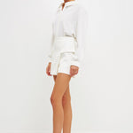 ENDLESS ROSE-Front Wrap Mini Skort-SKORTS available at Objectrare