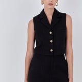 Tweed Collared Vest