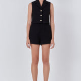 Tweed Collared Vest