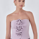 Strapless Rose Top