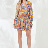 Floral Smocked Tiered Mini Skirt