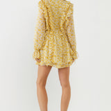 Chiffon Floral Ruffled Mini Dress