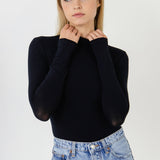 ENDLESS ROSE - Turtle neck Long Sleeve Knit Top - TOPS available at Objectrare