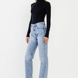 ENDLESS ROSE - Turtle neck Long Sleeve Knit Top - TOPS available at Objectrare