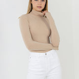 ENDLESS ROSE - Turtle neck Long Sleeve Knit Top - TOPS available at Objectrare