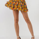 Floral Pleated Mini Skirt