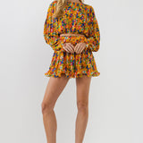 Floral Pleated Mini Skirt