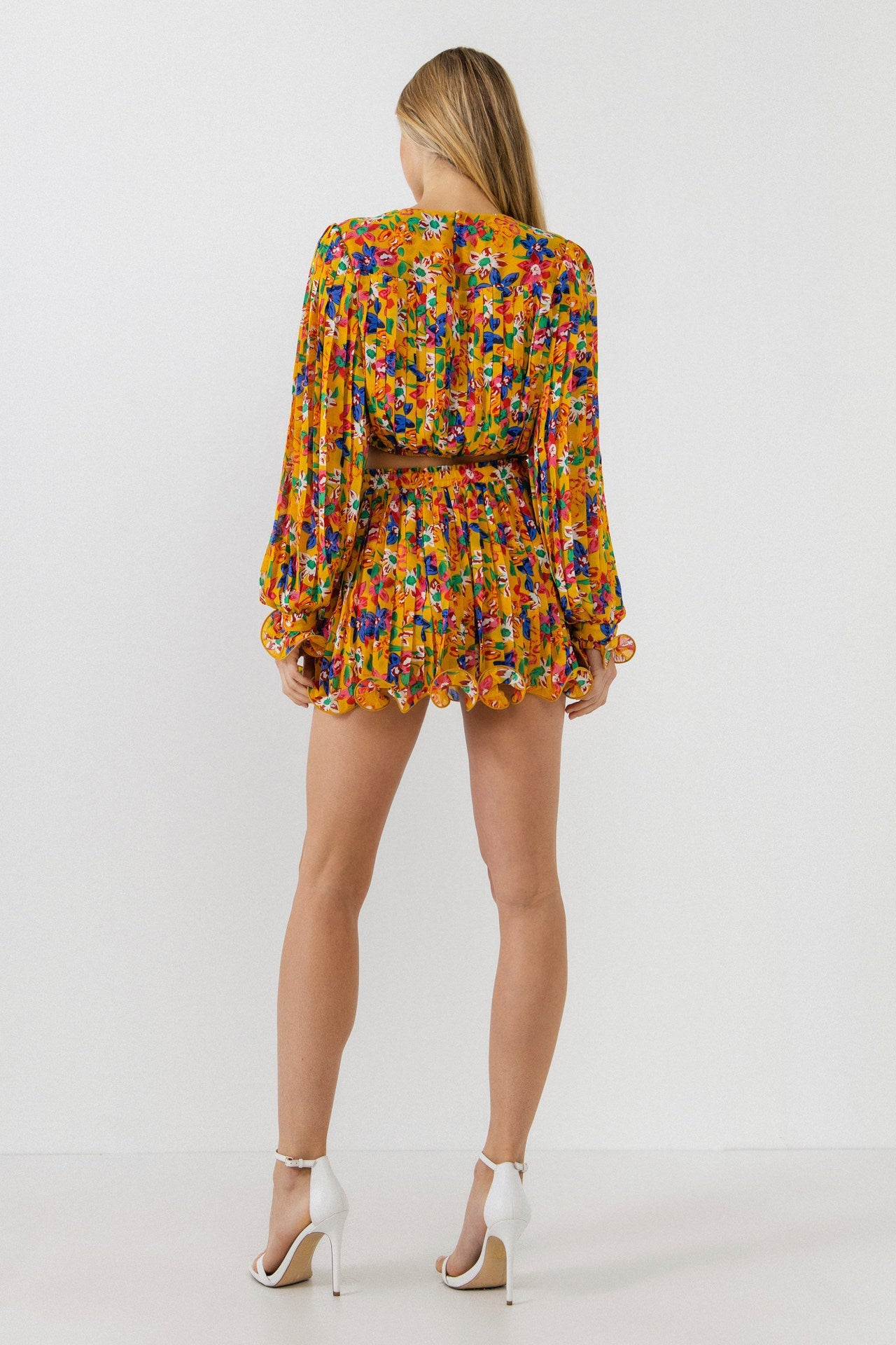ENDLESS ROSE-Floral Pleated Mini Skirt-SKIRTS available at Objectrare