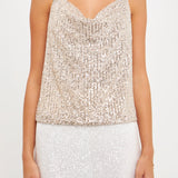 Sequins Cowl Neck Top