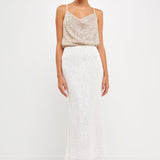 Sequins Cowl Neck Top