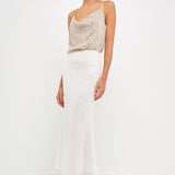 Sequins Cowl Neck Top