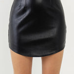 ENDLESS ROSE - Curved Mini Pleather Skirt - SKIRTS available at Objectrare