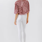 Sequin Flutter Sleeve Top