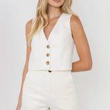 Cropped Tailored Vest