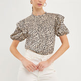 ENDLESS ROSE - Leopard Ruffle Blouse - SHIRTS & BLOUSES available at Objectrare