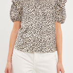 ENDLESS ROSE - Leopard Ruffle Blouse - SHIRTS & BLOUSES available at Objectrare