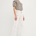 ENDLESS ROSE - Leopard Ruffle Blouse - SHIRTS & BLOUSES available at Objectrare