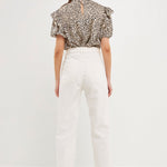 ENDLESS ROSE - Leopard Ruffle Blouse - SHIRTS & BLOUSES available at Objectrare