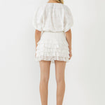 ENDLESS ROSE-Laced Bubble Cropped Blouse-TOPS available at Objectrare