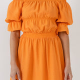 Off the Shoulder Flounced Mini