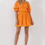 Off the Shoulder Flounced Mini