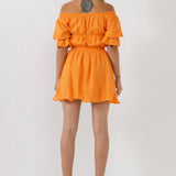 Off the Shoulder Flounced Mini