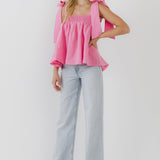 Bow Tie Flounce Top