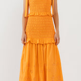 Sunset Eyelet Smocked Maxi