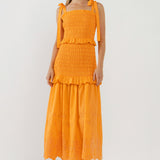 Sunset Eyelet Smocked Maxi