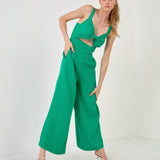 Soft Touch Plisse Twist Jumpsuit