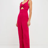 Soft Touch Plisse Twist Jumpsuit
