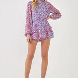 Long-Sleeve Floral Romper