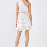 Pocket Lace Tiered Mini Skirt