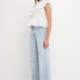 One Shoulder Square Laced Top