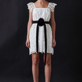 Flounce Laced Mini Dress