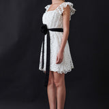 Flounce Laced Mini Dress