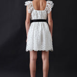 Flounce Laced Mini Dress