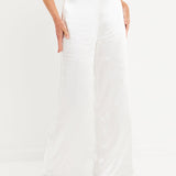 Satin Tuxedo Wide Leg Trousers