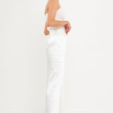 Satin Tuxedo Wide Leg Trousers