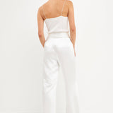 Satin Tuxedo Wide Leg Trousers