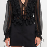 ENDLESS ROSE - Multi Ruffled Long Sleeve Blouse - SHIRTS & BLOUSES available at Objectrare