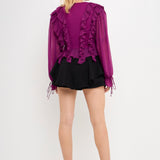 ENDLESS ROSE - Multi Ruffled Long Sleeve Blouse - SHIRTS & BLOUSES available at Objectrare