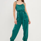 Side Bow Tie Slit Jumpsuit