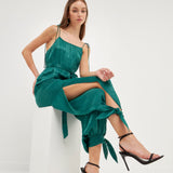 Side Bow Tie Slit Jumpsuit