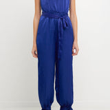 Side Bow Tie Slit Jumpsuit