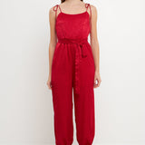 Side Bow Tie Slit Jumpsuit